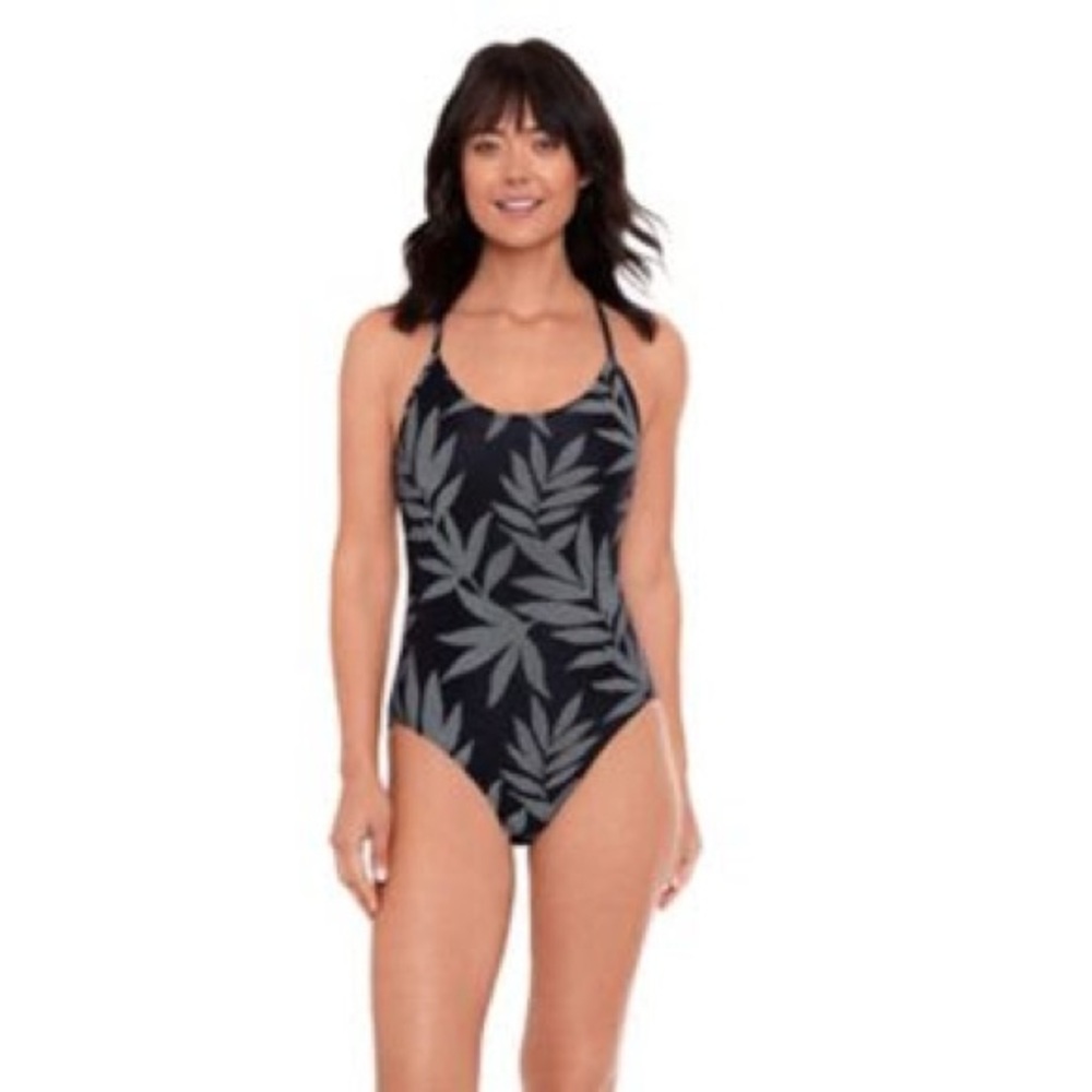 NWT Women's ECO BEACH Print Strappy-Back One-Piece Swimsuit
